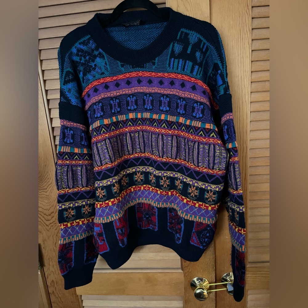 Vintage Far Horizons 3d knit Australian wool sweater multicolor size medium